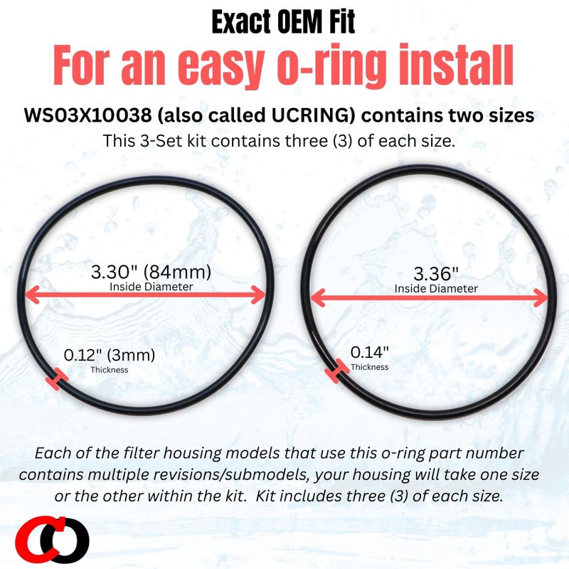Captain O-Ring â€“ Replacement UCRING / WS03X10038 O-Rings for GE GXWH20F GXWH20T GXWH04F GXRM10RBL GX1S01R Water Filter Housings (3 Sets, 6 O-Rings) - Image 3